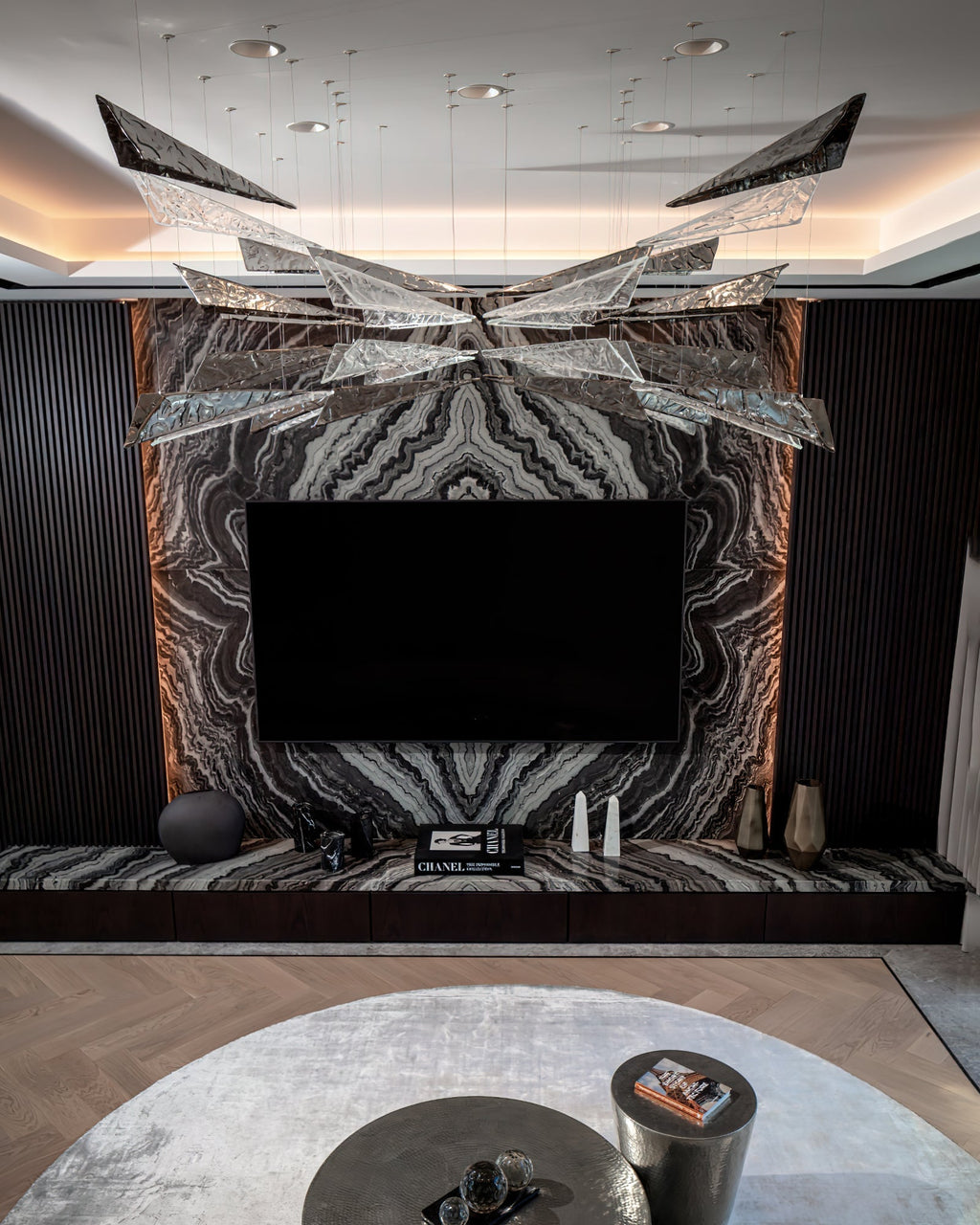 Airy Angled Glass Contemporary Chandelier product image