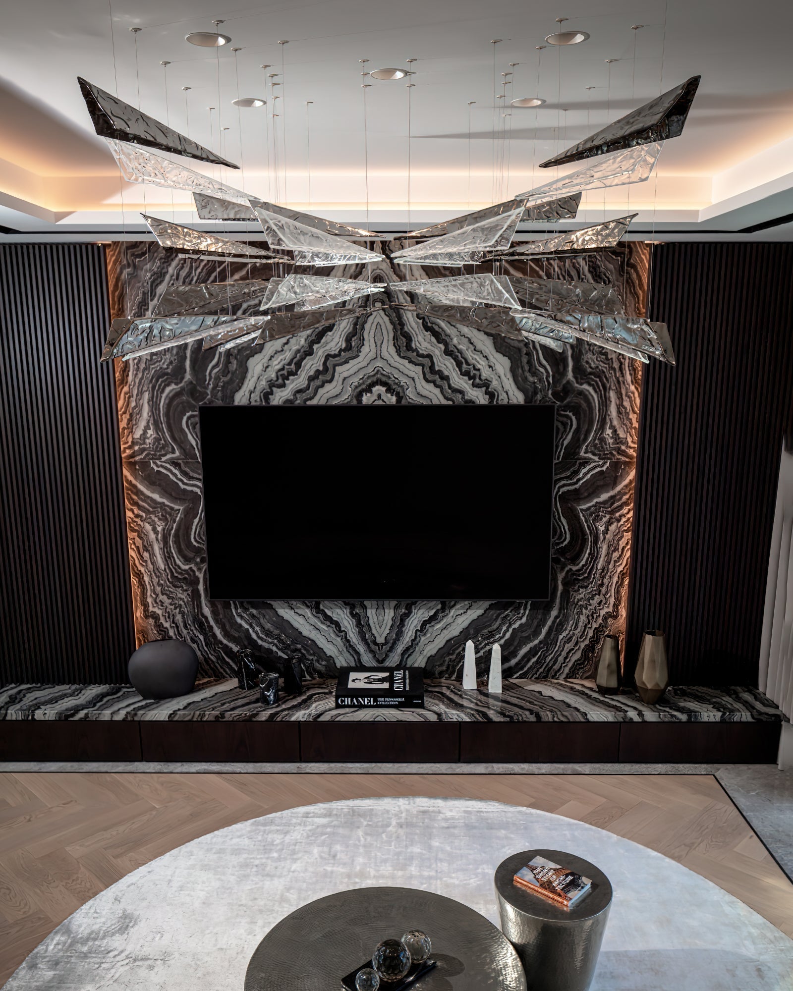 Airy Angled Glass Contemporary Chandelier product image