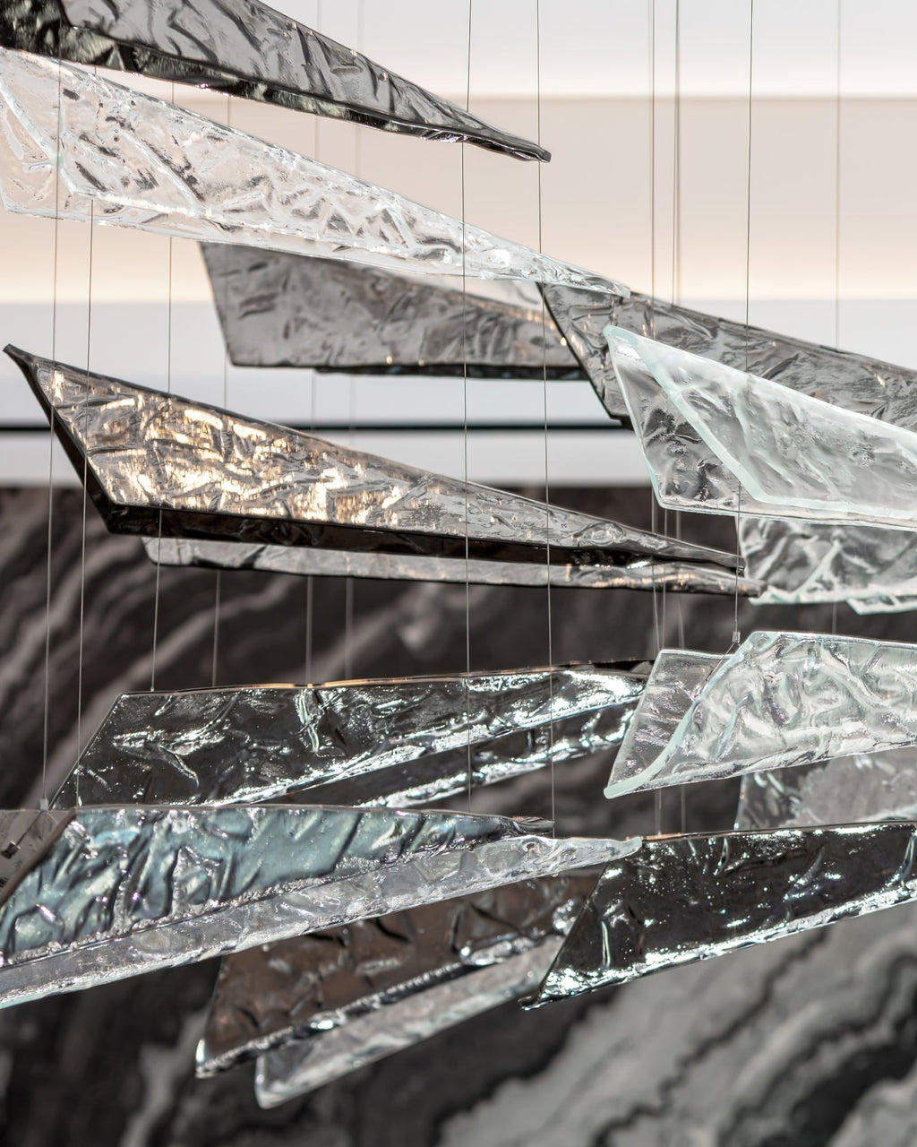 Airy Angled Glass Contemporary Chandelier product image