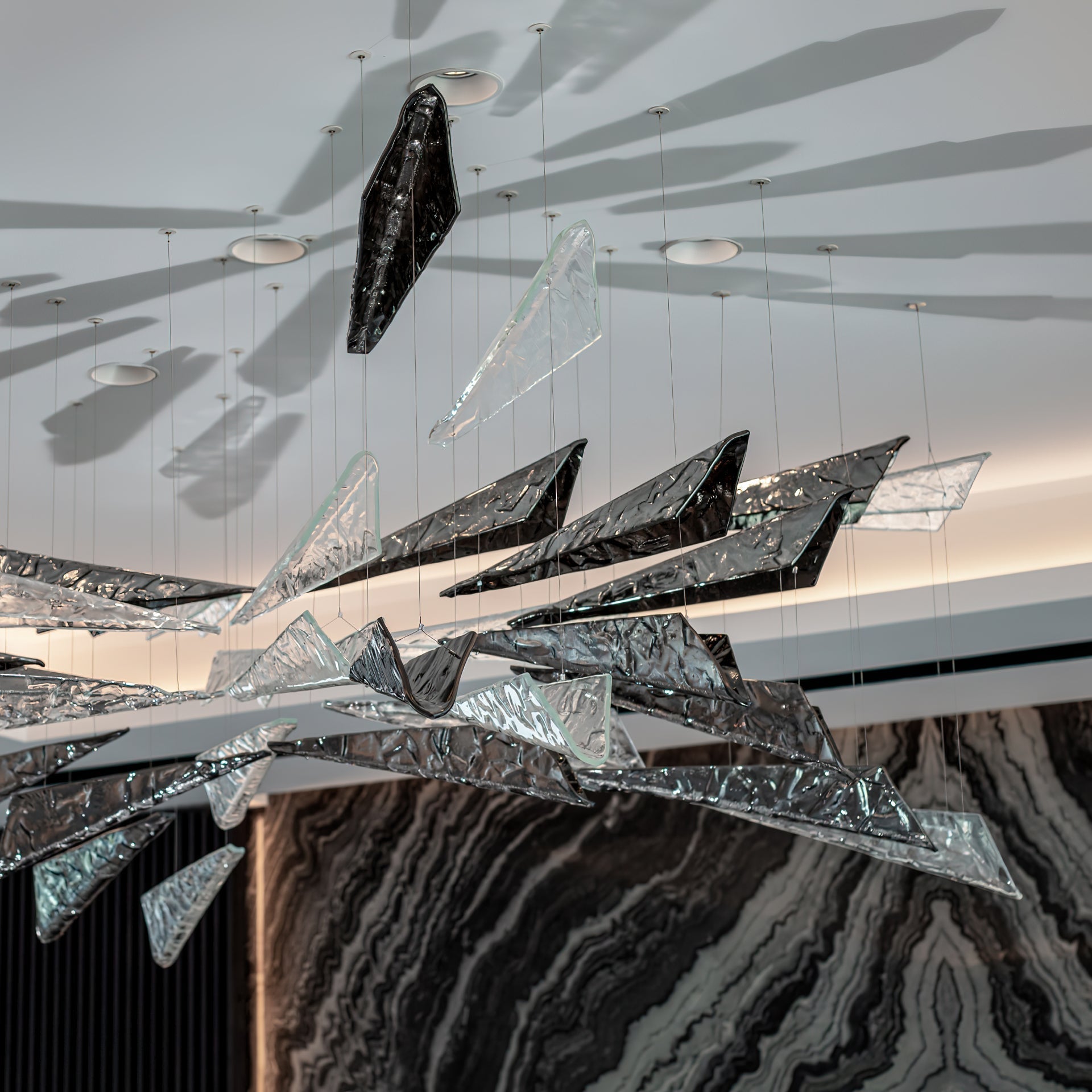 Airy Angled Glass Contemporary Chandelier product image