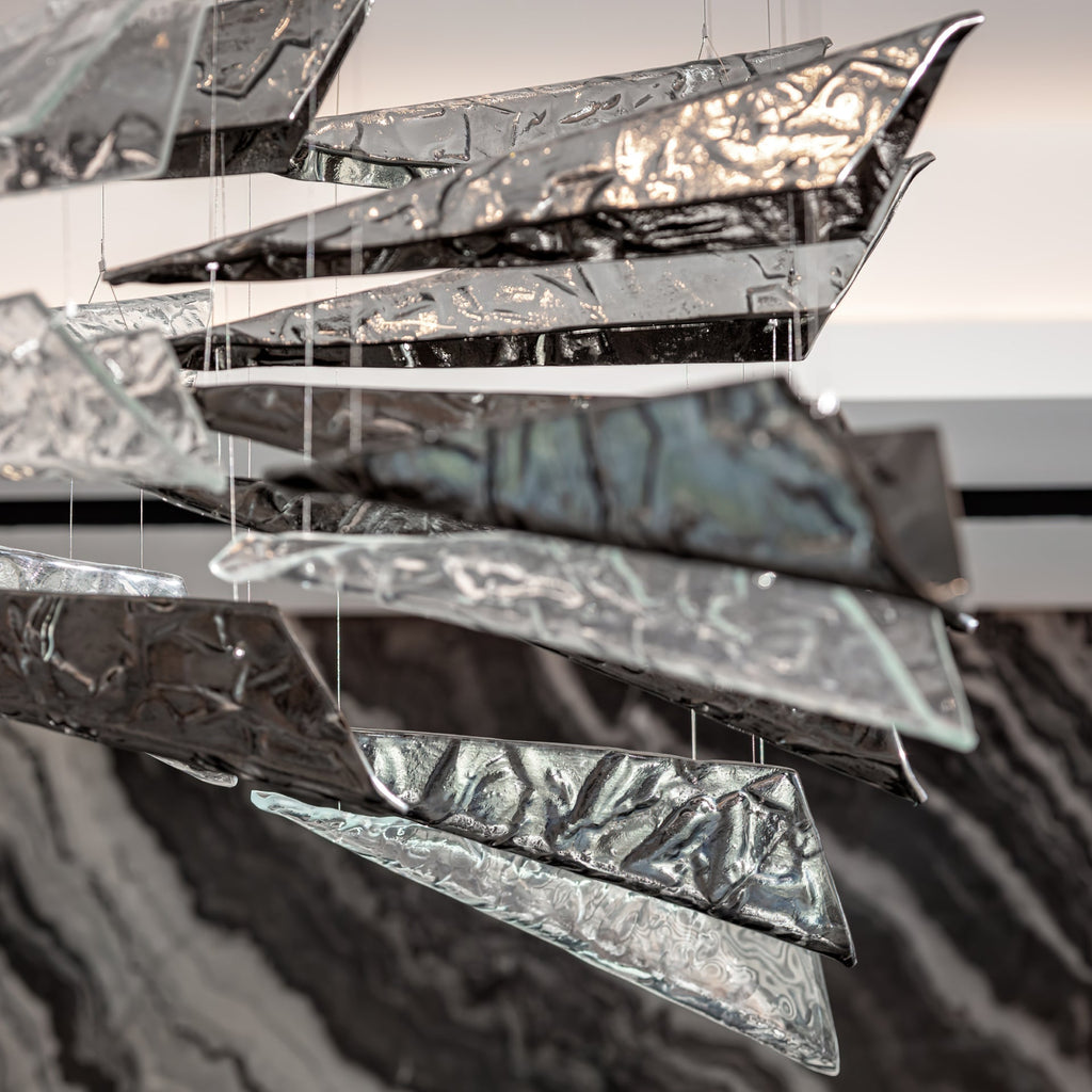 Airy Angled Glass Contemporary Chandelier product image