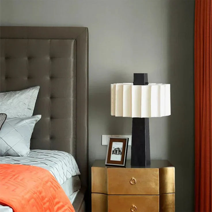 MARVIA ALABASTER PANTHEON TABLE LAMP by Bling Lighting Studio