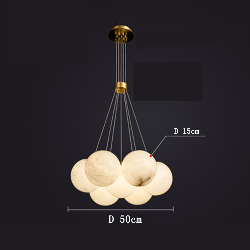 Alabaster Anne Globe Art Pendant Light by Bling Lighting Studio