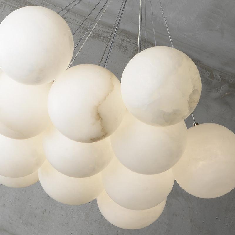 Alabaster Anne Globe Art Pendant Light by Bling Lighting Studio