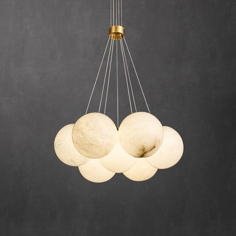 Alabaster Anne Globe Art Pendant Light by Bling Lighting Studio
