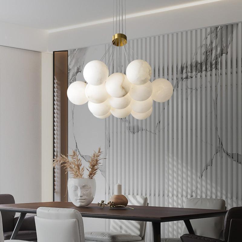 Alabaster Anne Globe Art Pendant Light by Bling Lighting Studio
