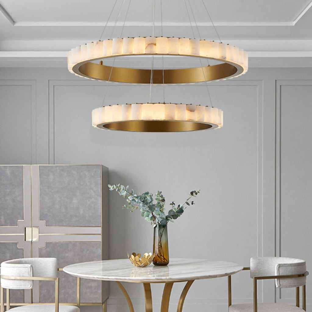 Alabaster Avalon Halo Chandelier by Bling Lighting Studio