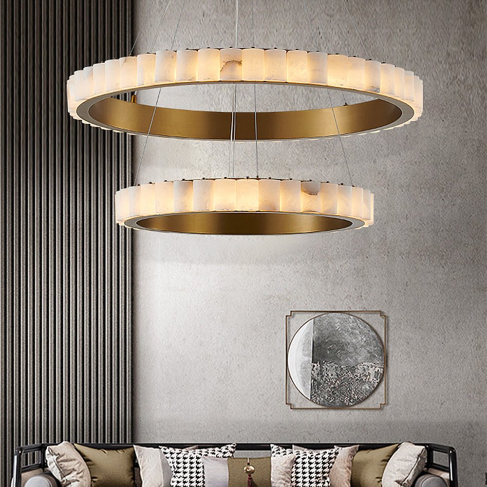 Alabaster Avalon Halo Chandelier by Bling Lighting Studio
