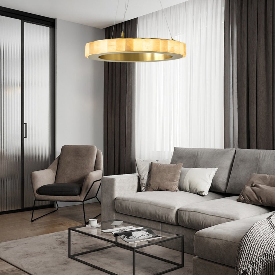 Alabaster Avalon Halo Chandelier by Bling Lighting Studio