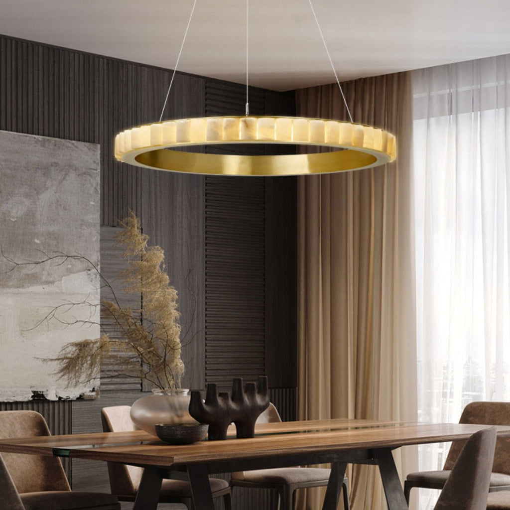 Alabaster Avalon Halo Chandelier by Bling Lighting Studio