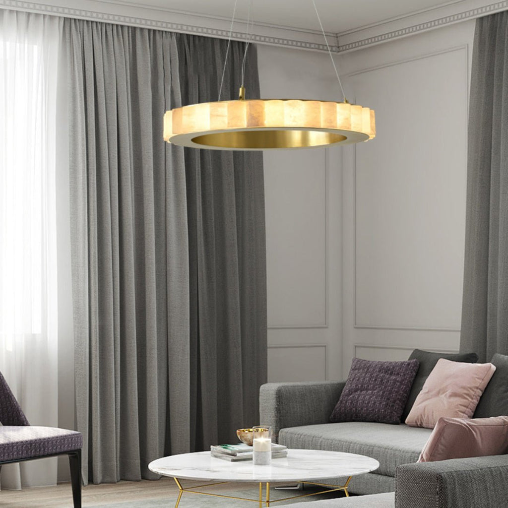 Alabaster Avalon Halo Chandelier by Bling Lighting Studio