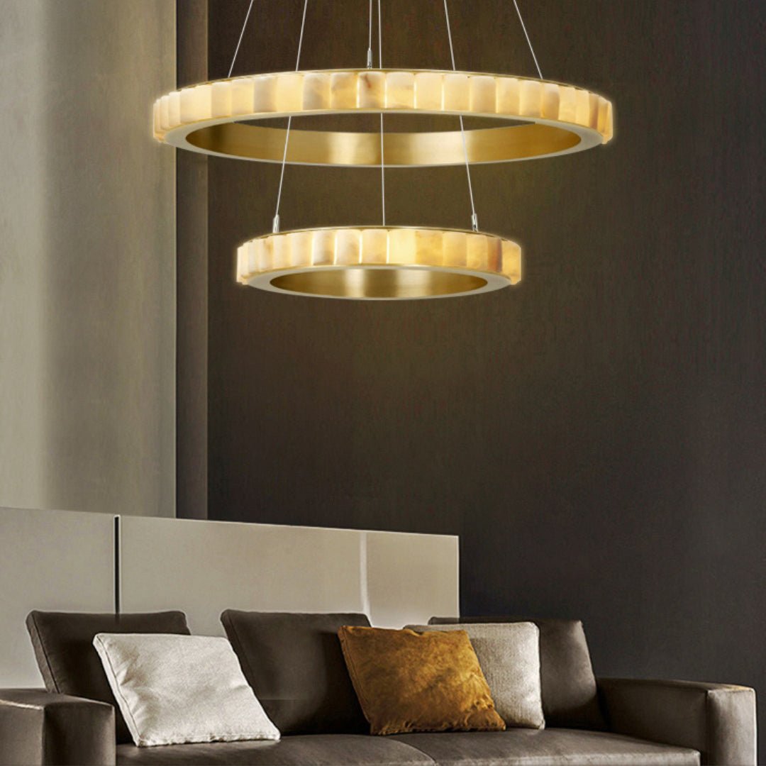 Alabaster Avalon Halo Chandelier by Bling Lighting Studio