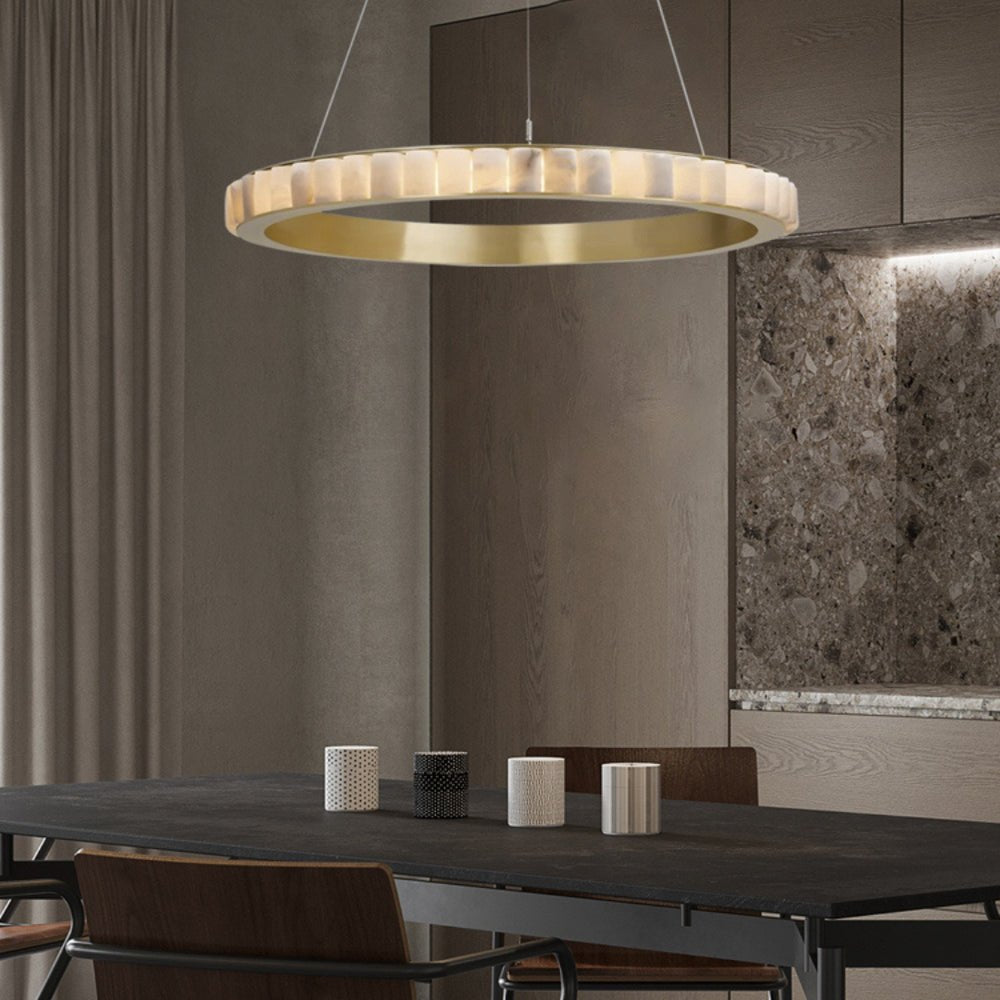 Alabaster Avalon Halo Chandelier by Bling Lighting Studio