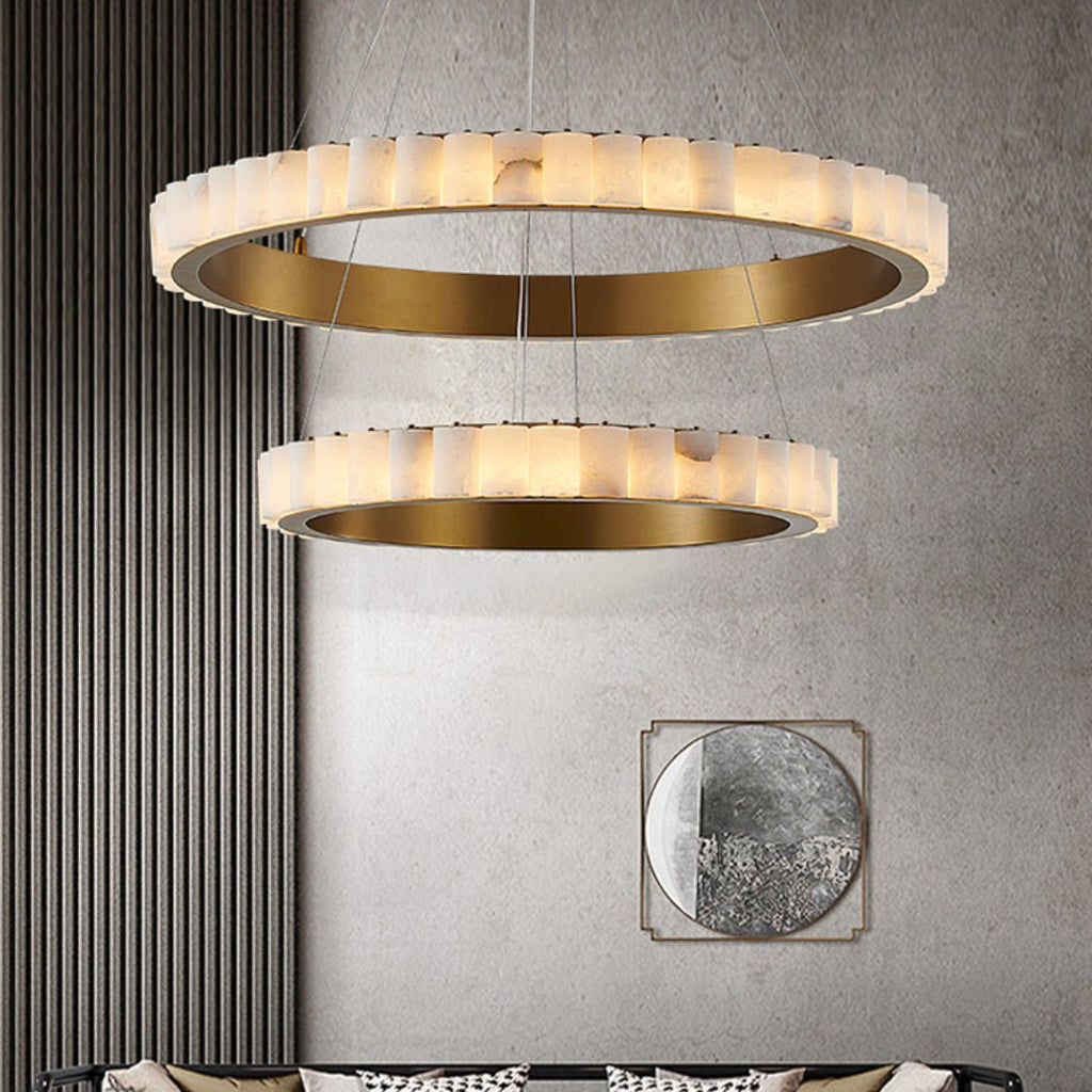 Alabaster Avalon Halo Chandelier by Bling Lighting Studio