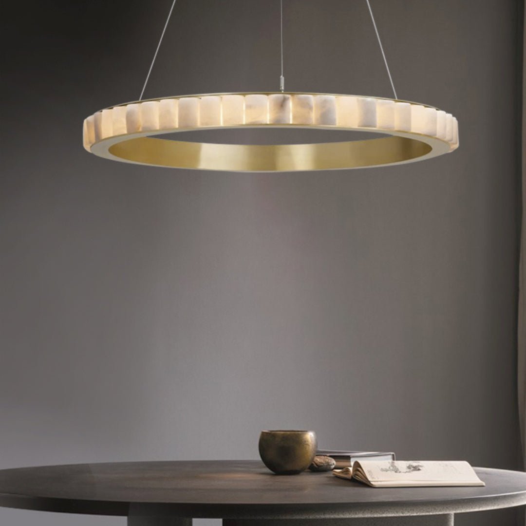 Alabaster Avalon Halo Chandelier by Bling Lighting Studio