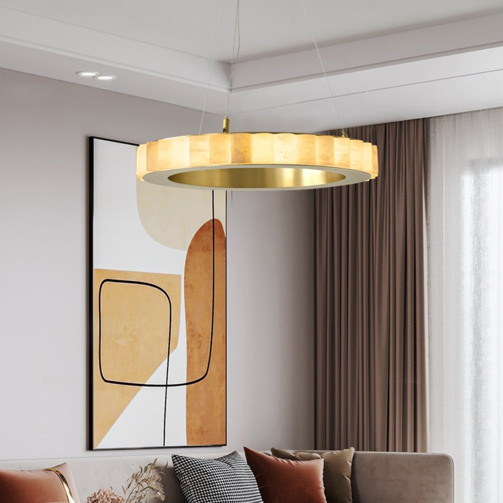 Alabaster Avalon Halo Chandelier by Bling Lighting Studio