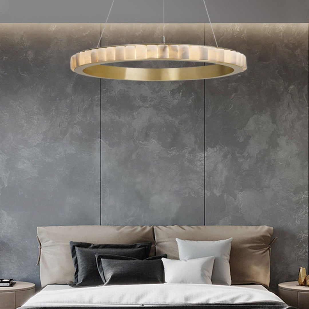 Alabaster Avalon Halo Chandelier by Bling Lighting Studio