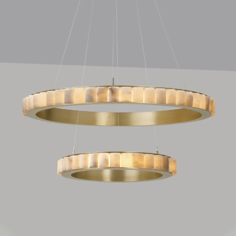 Alabaster Avalon Halo Chandelier by Bling Lighting Studio