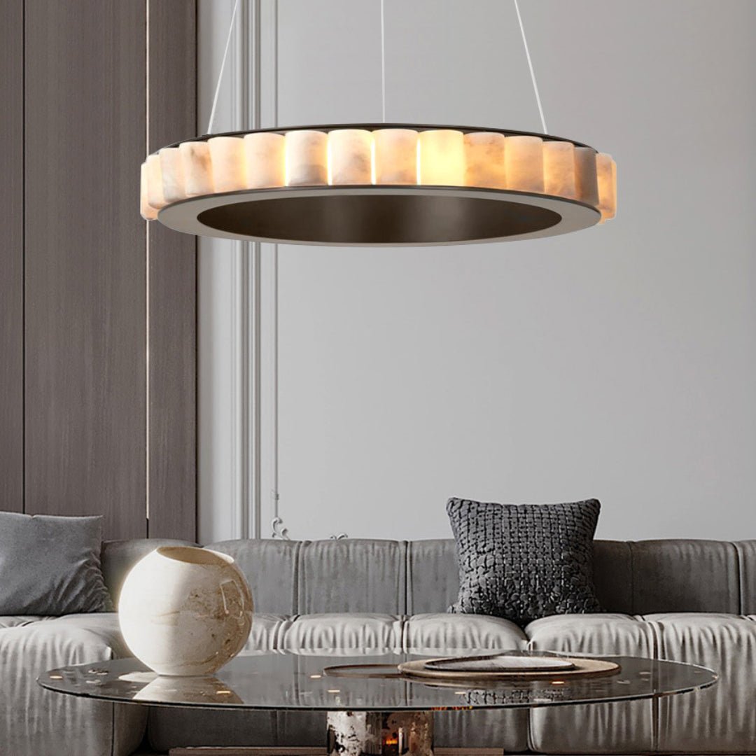 Alabaster Avalon Halo Chandelier by Bling Lighting Studio