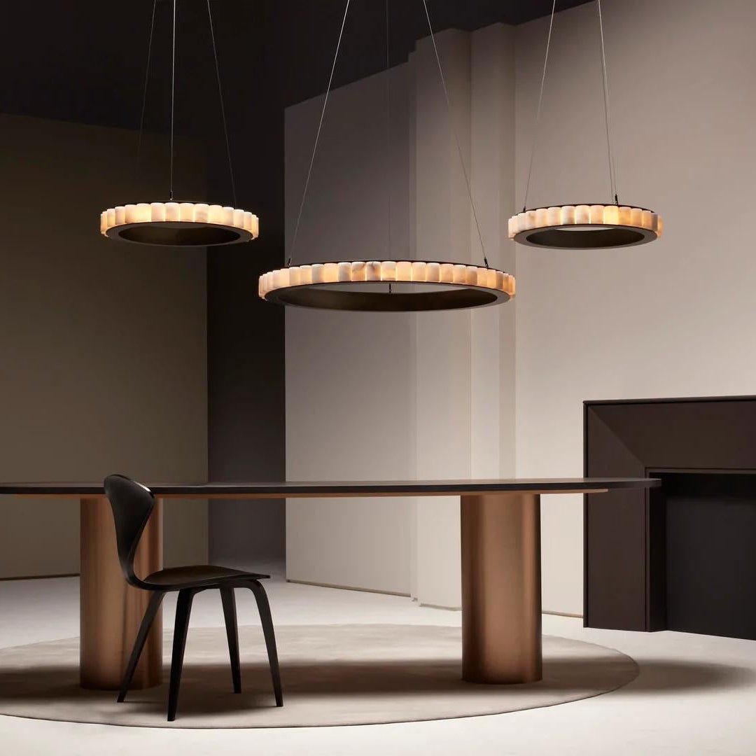 Alabaster Avalon Halo Chandelier by Bling Lighting Studio
