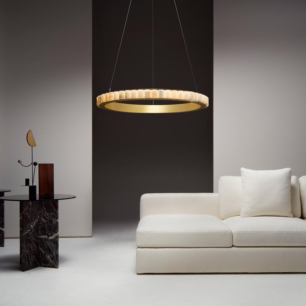Alabaster Avalon Halo Chandelier by Bling Lighting Studio
