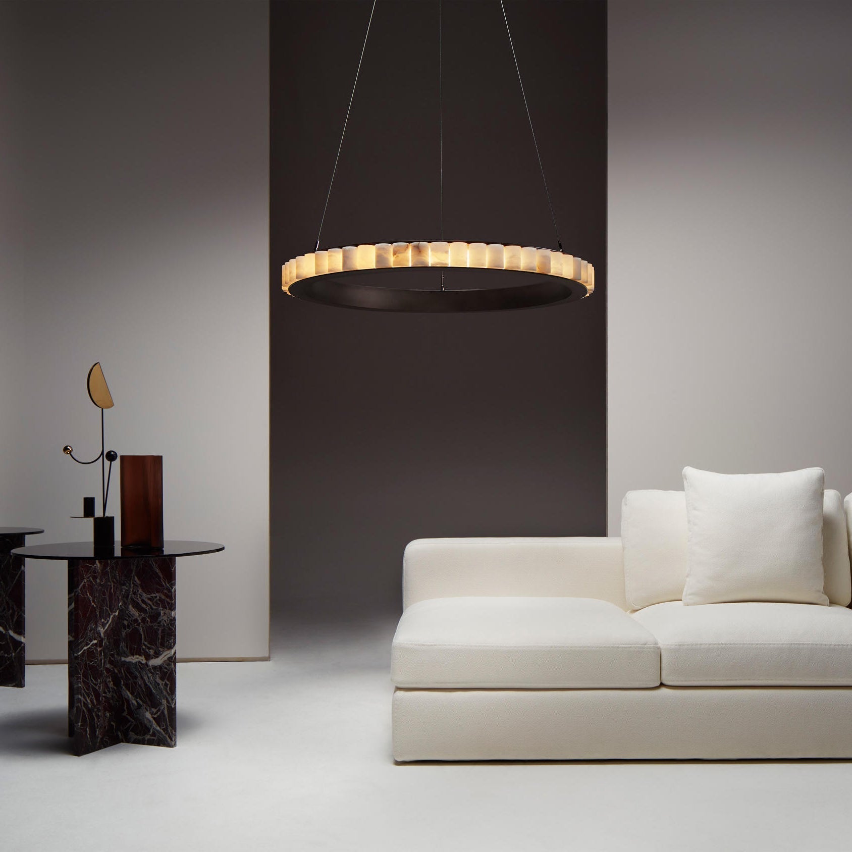 Alabaster Avalon Halo Chandelier by Bling Lighting Studio