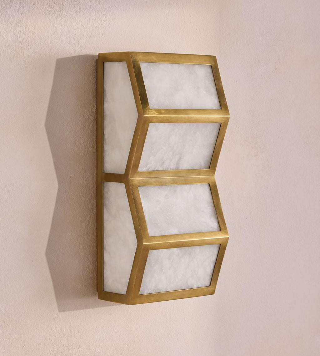 Alabaster Cascade Alabaster Wall Light by Bling Lighting Studio