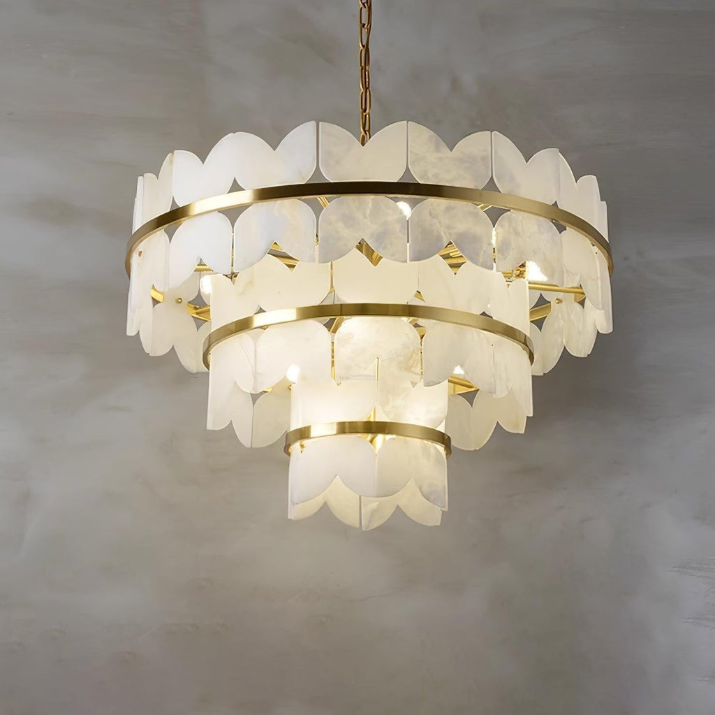 Alabaster Cloudscape Chandelier with 1/2 layer by Bling Lighting Studio