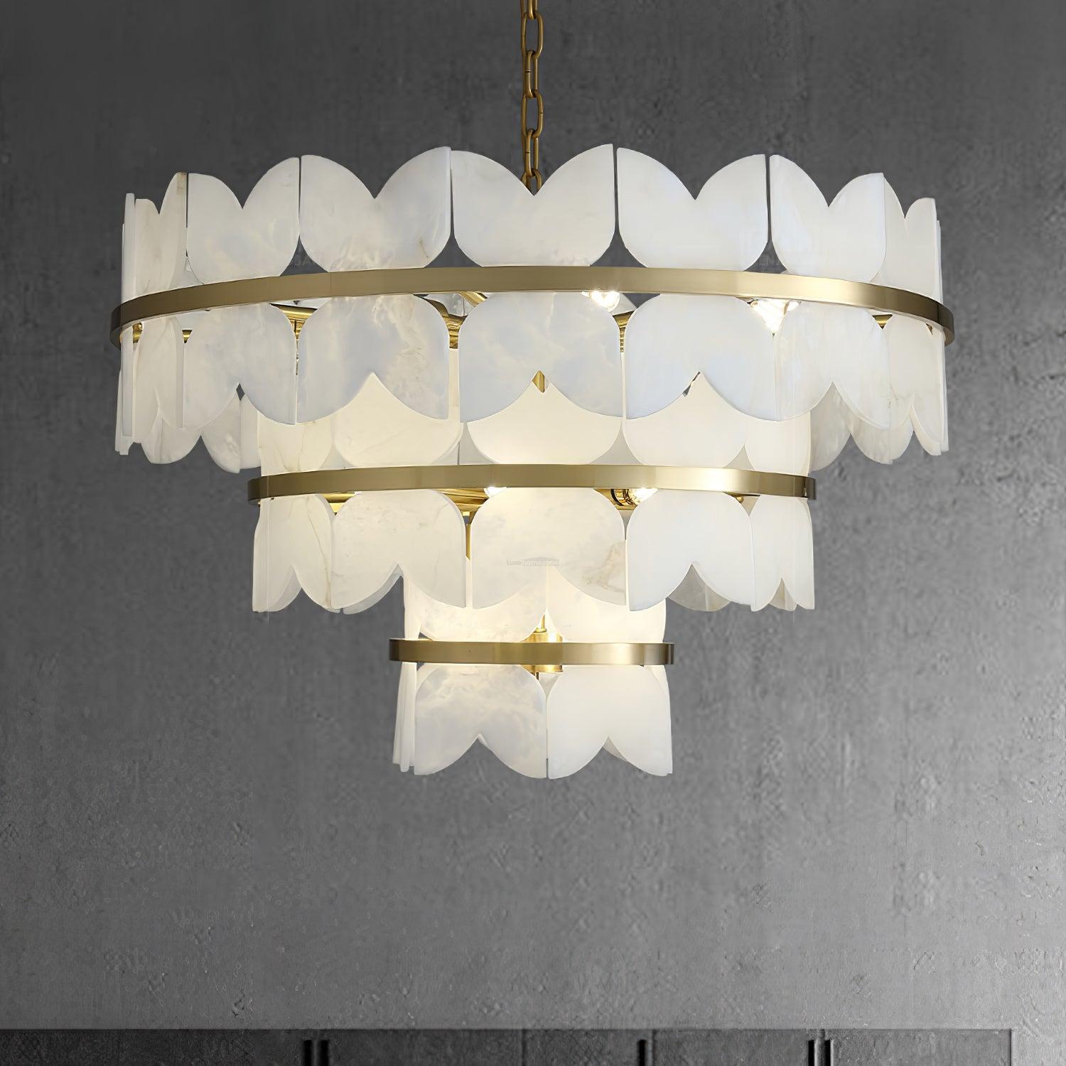 Alabaster Cloudscape Chandelier with 1/2 layer by Bling Lighting Studio