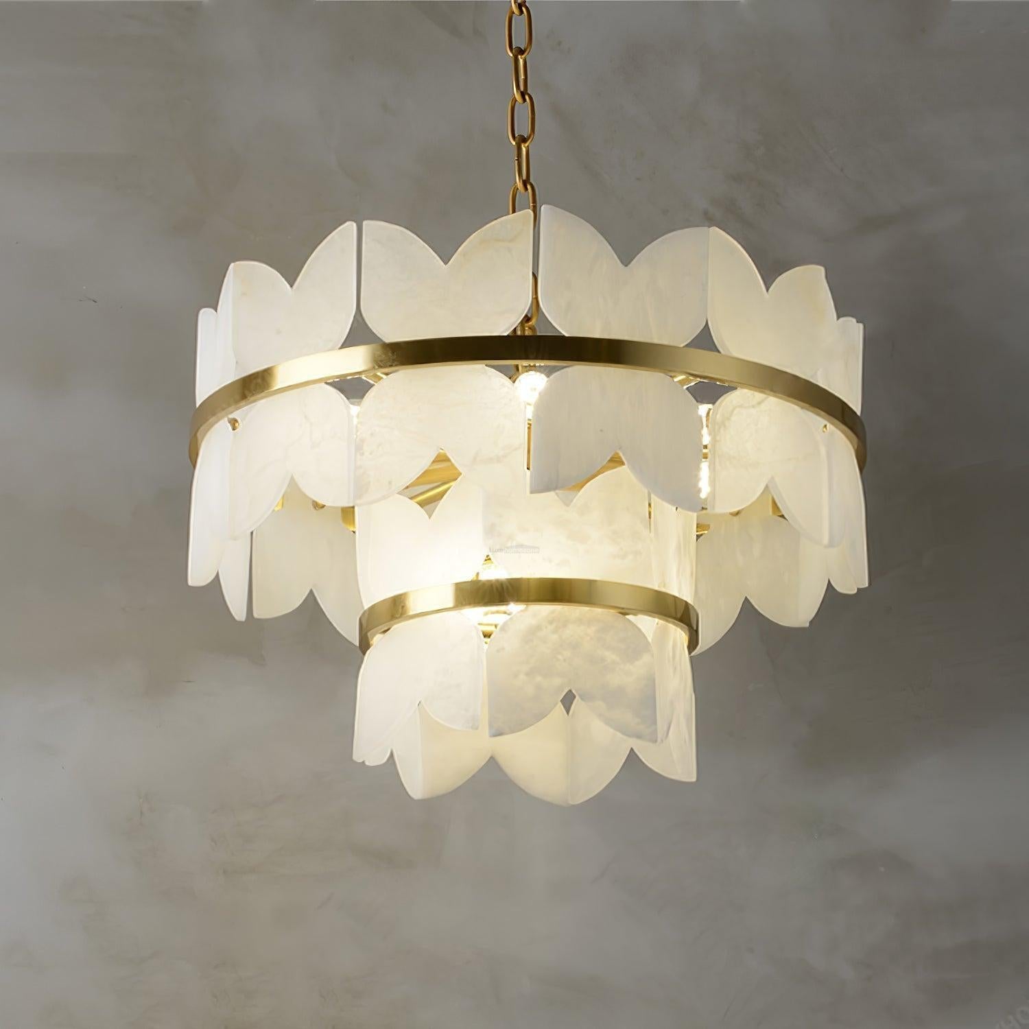 Alabaster Cloudscape Chandelier with 1/2 layer by Bling Lighting Studio