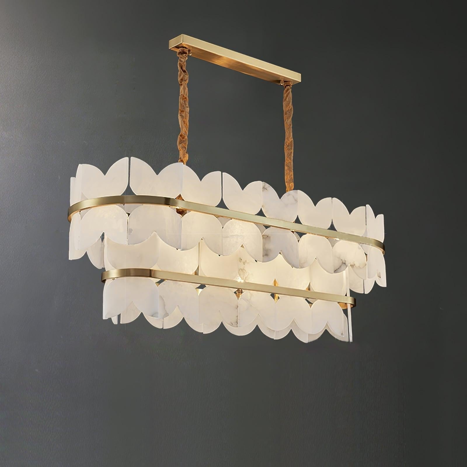 Alabaster Cloudscape Chandelier with 1/2 layer by Bling Lighting Studio