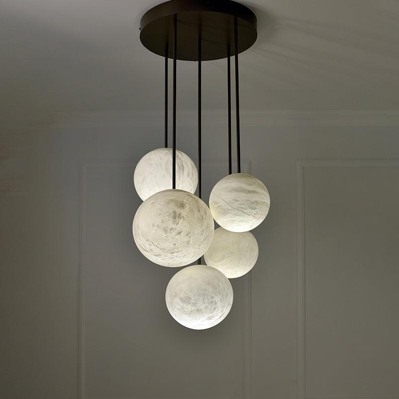 Alabaster Constellation Chandelier, Multi Pendant Light by Bling Lighting Studio