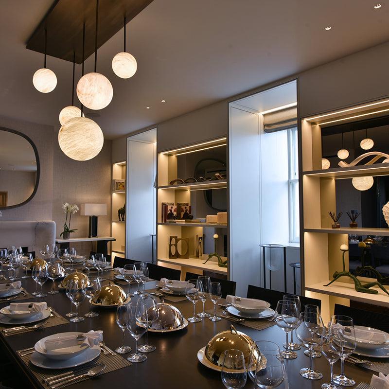 Alabaster Constellation Chandelier, Multi Pendant Light by Bling Lighting Studio