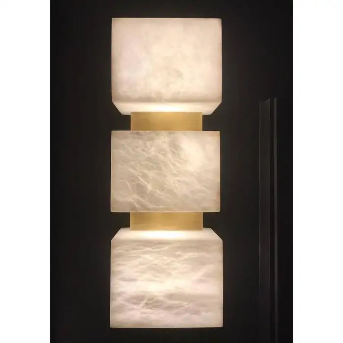 Alabaster Cubes Wall Sconce by Bling Lighting Studio