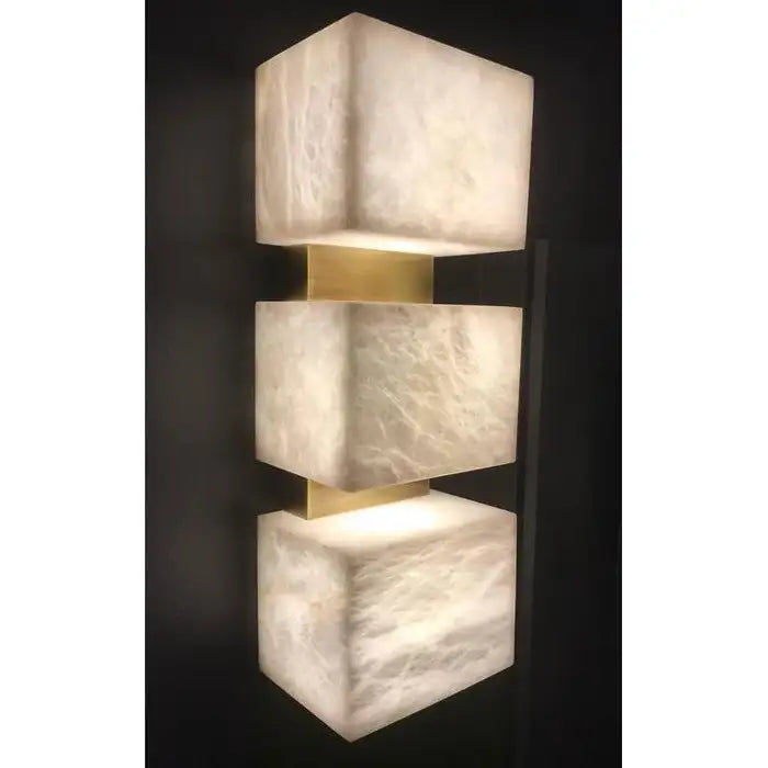 Alabaster Cubes Wall Sconce by Bling Lighting Studio
