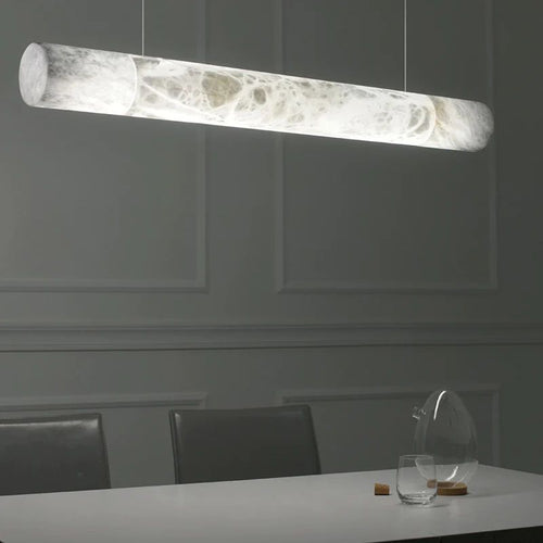 Alabaster Cylindrical Chandelier 47.2" by Bling Lighting Studio