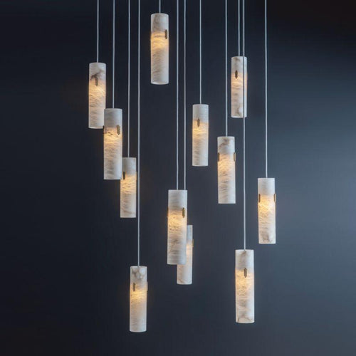 Alabaster Deco Cluster Chandelier by Bling Lighting Studio
