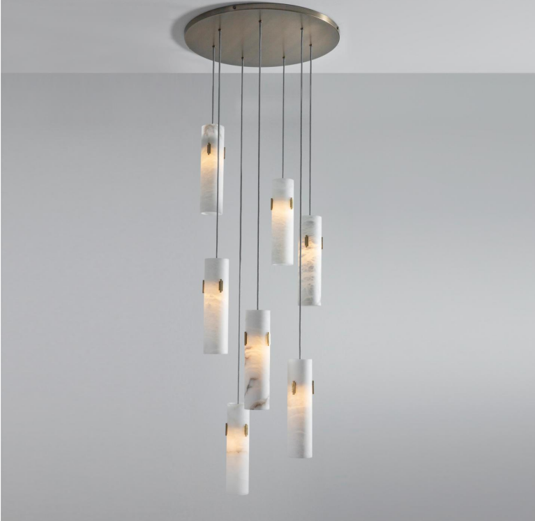 Alabaster Deco Cluster Chandelier by Bling Lighting Studio
