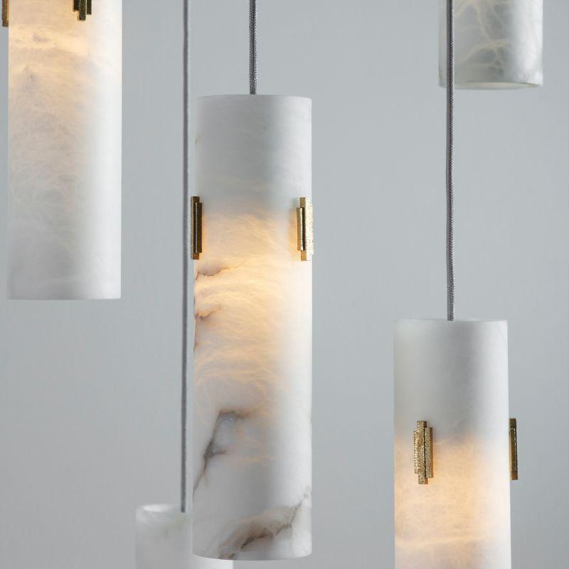 Alabaster Deco Cluster Chandelier by Bling Lighting Studio