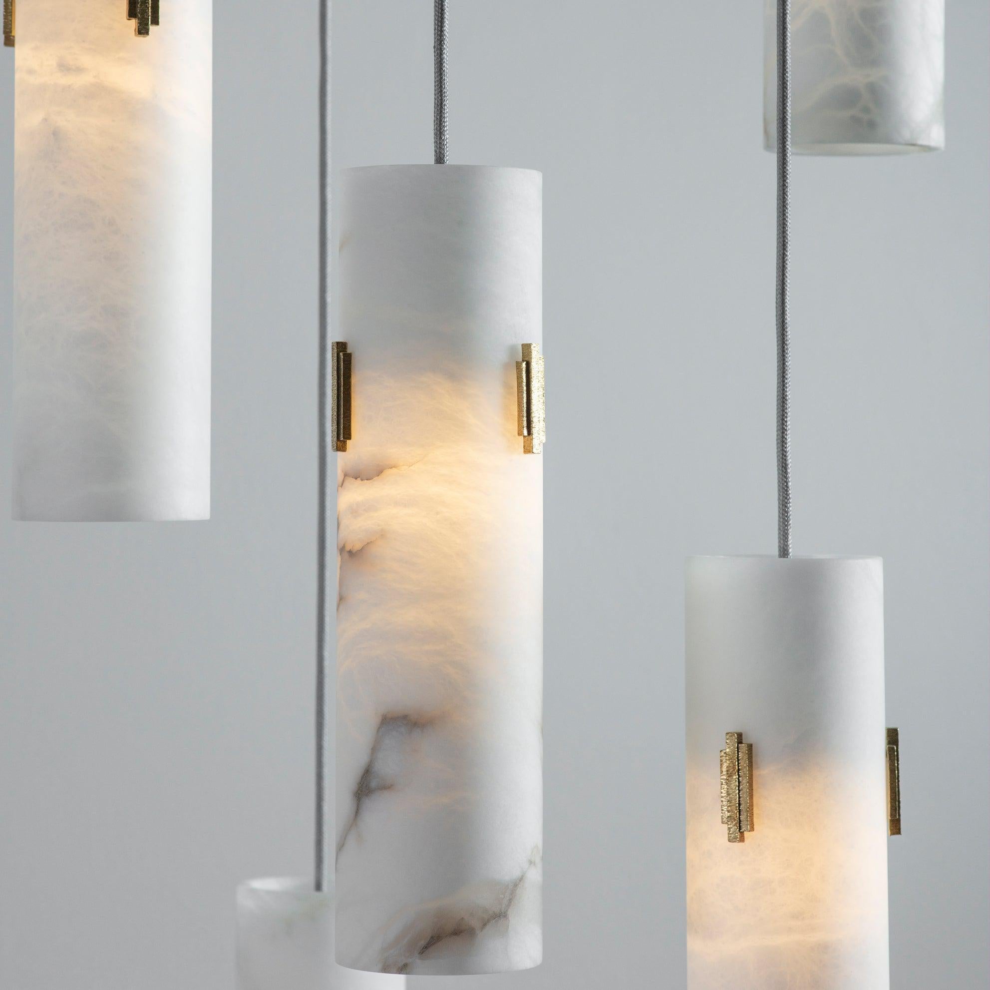 Alabaster Deco Cluster Chandelier by Bling Lighting Studio