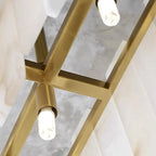 Alabaster Flake Modern Rectangular Dining Room Chandeliers by Bling Lighting Studio