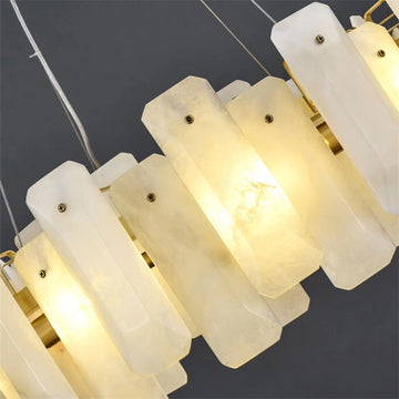 Alabaster Flake Round Chandelier 20" 23" 31" 39''D by Bling Lighting Studio