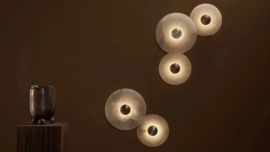 Alabaster Flushmount Wall Sconce by Bling Lighting Studio