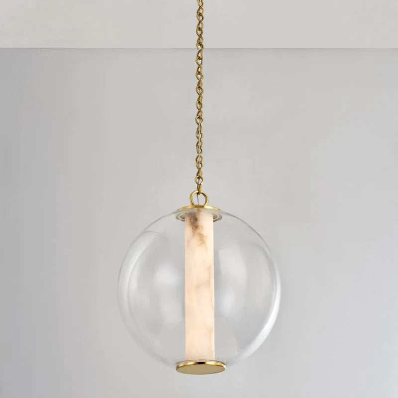 Alabaster Glass Globe Pendant Light by Bling Lighting Studio