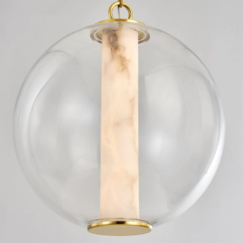 Alabaster Glass Globe Pendant Light by Bling Lighting Studio