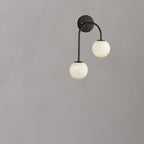 Alabaster Globe Modern Wall Sconce In Bedroom by Bling Lighting Studio