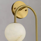 Alabaster Globe Modern Wall Sconce In Bedroom by Bling Lighting Studio