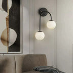 Alabaster Globe Modern Wall Sconce In Bedroom by Bling Lighting Studio