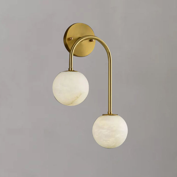 Alabaster Globe Modern Wall Sconce In Bedroom by Bling Lighting Studio