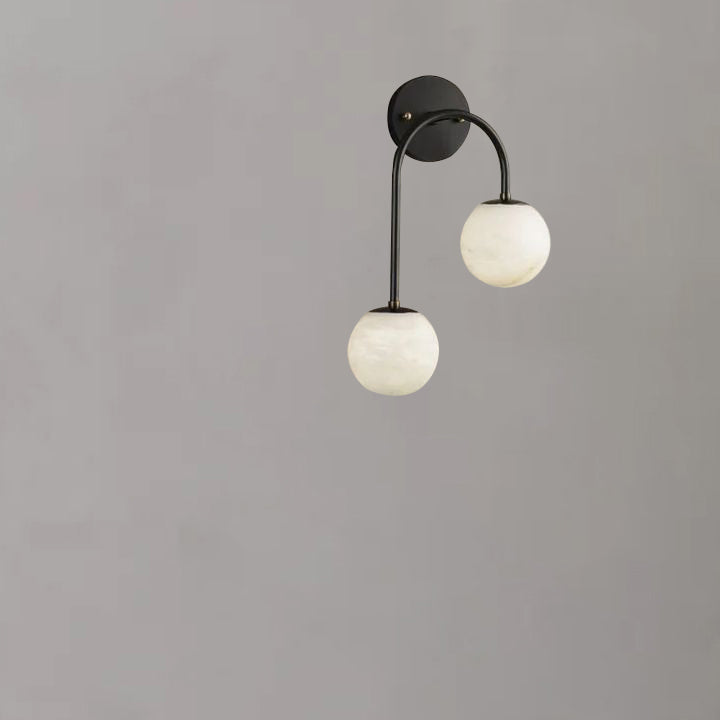Alabaster Globe Modern Wall Sconce In Bedroom by Bling Lighting Studio